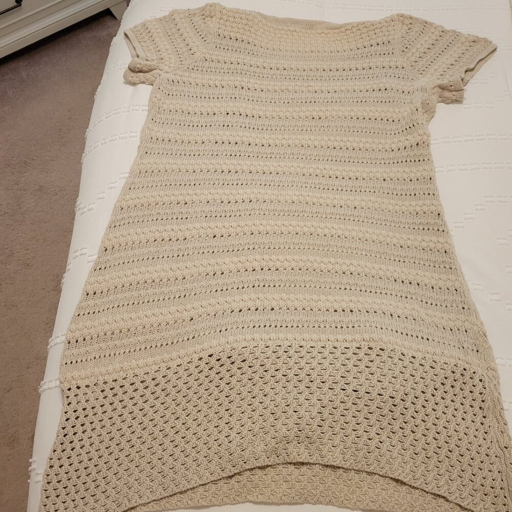 1X Crochet Dress Beige With Slip